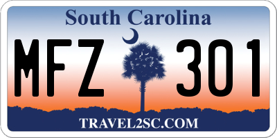 SC license plate MFZ301