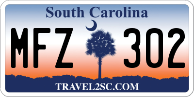 SC license plate MFZ302