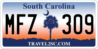 SC license plate MFZ309