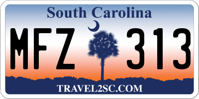 SC license plate MFZ313