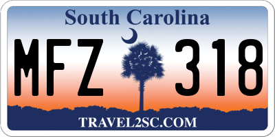 SC license plate MFZ318