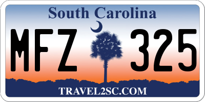 SC license plate MFZ325