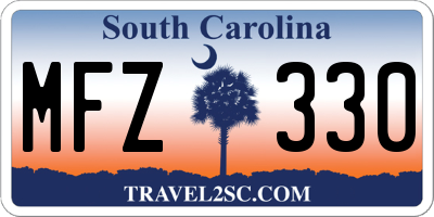 SC license plate MFZ330