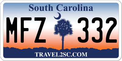 SC license plate MFZ332