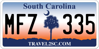 SC license plate MFZ335