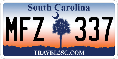 SC license plate MFZ337