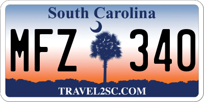 SC license plate MFZ340
