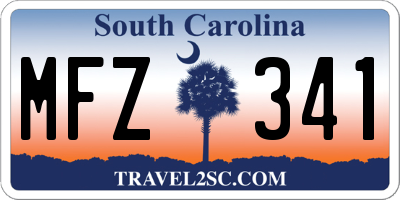 SC license plate MFZ341