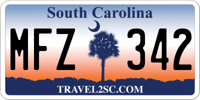 SC license plate MFZ342