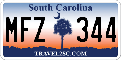 SC license plate MFZ344