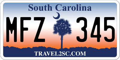SC license plate MFZ345