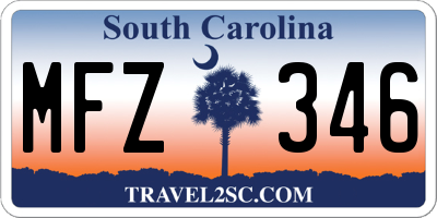 SC license plate MFZ346