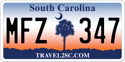 SC license plate MFZ347