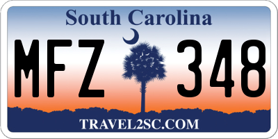SC license plate MFZ348