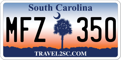 SC license plate MFZ350