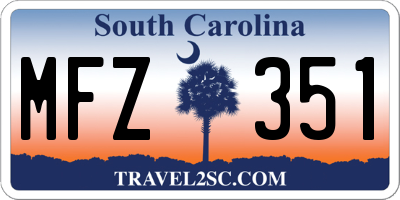 SC license plate MFZ351