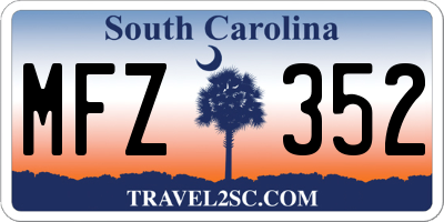 SC license plate MFZ352