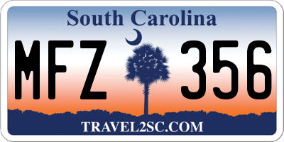 SC license plate MFZ356