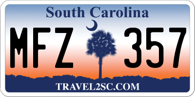 SC license plate MFZ357