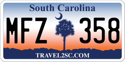 SC license plate MFZ358