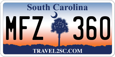 SC license plate MFZ360
