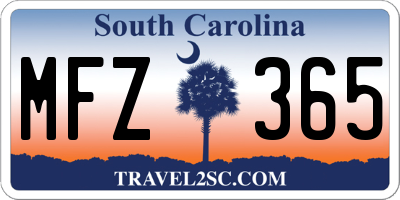 SC license plate MFZ365