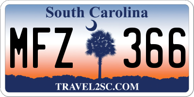 SC license plate MFZ366