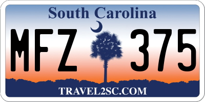 SC license plate MFZ375