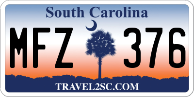 SC license plate MFZ376