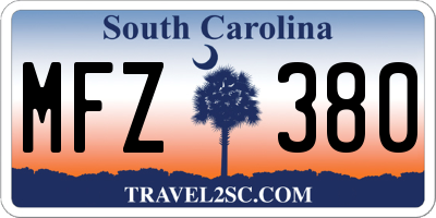 SC license plate MFZ380