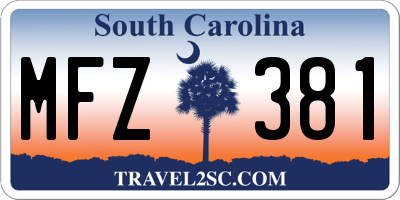 SC license plate MFZ381