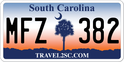 SC license plate MFZ382