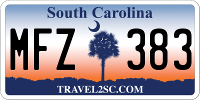 SC license plate MFZ383