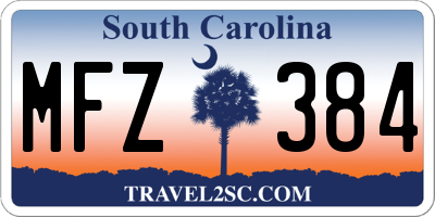 SC license plate MFZ384