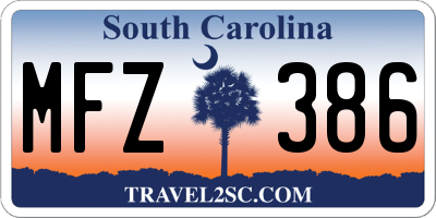 SC license plate MFZ386