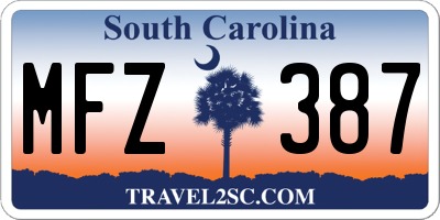 SC license plate MFZ387