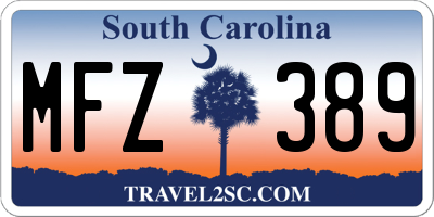 SC license plate MFZ389