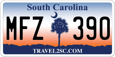 SC license plate MFZ390