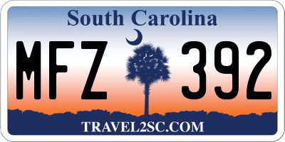 SC license plate MFZ392