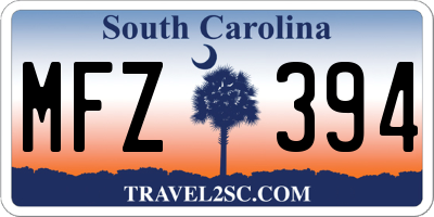 SC license plate MFZ394