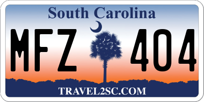 SC license plate MFZ404