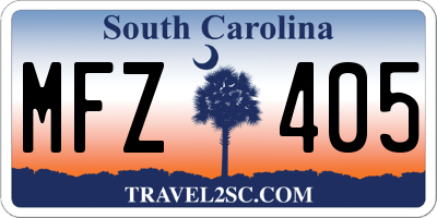 SC license plate MFZ405