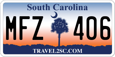 SC license plate MFZ406
