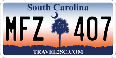 SC license plate MFZ407