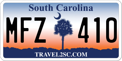 SC license plate MFZ410
