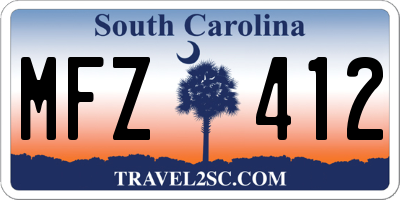 SC license plate MFZ412