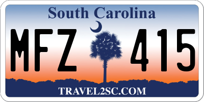 SC license plate MFZ415