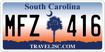 SC license plate MFZ416