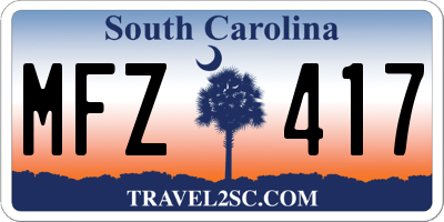 SC license plate MFZ417