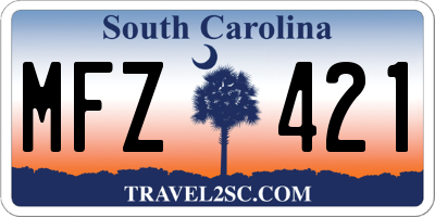 SC license plate MFZ421